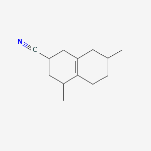 molecular formula C13H19N B13791219 1,2,3,4,5,6,7,8-Octahydro-4,7-dimethylnaphthalene-2-carbonitrile CAS No. 94386-57-9