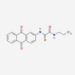 molecular formula C18H14N2O5 B13791246 Oxamide, N-(2-anthraquinonyl)-N'-(2-hydroxyethyl)- CAS No. 92573-44-9