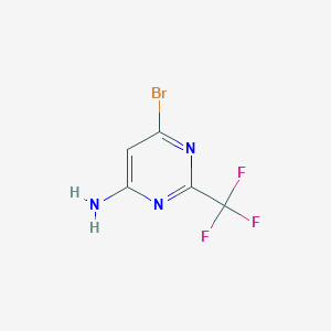 molecular formula C5H3BrF3N3 B1379126 6-Bromo-2-(trifluoromethyl)pyrimidin-4-amine CAS No. 1378259-23-4
