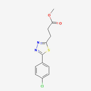 molecular formula C12H11ClN2O2S B13791304 3-(5-(4-Chlorophenyl)-1,3,4-thiadiazol-2-yl)propionic acid methyl ester 