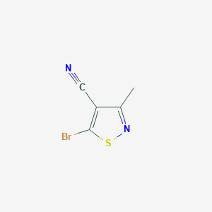 molecular formula C5H3BrN2S B1379134 5-Bromo-3-methylisothiazole-4-carbonitrile CAS No. 1803561-46-7