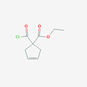 molecular formula C9H11ClO3 B13791480 Ethyl 1-(chlorocarbonyl)cyclopent-3-ene-1-carboxylate CAS No. 76910-09-3