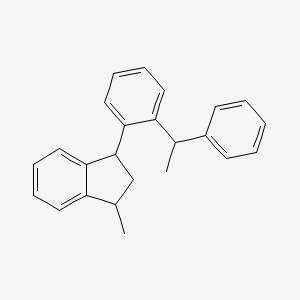 molecular formula C24H24 B13791502 1-Methyl-3-[(1-phenylethyl)phenyl]indan CAS No. 84255-58-3
