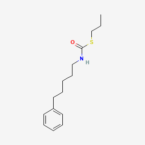 molecular formula C15H23NOS B13791592 Carbamothioic acid, (5-phenylpentyl)-, S-propyl ester CAS No. 96021-99-7