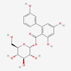 molecular formula C19H20O10 B13791610 alpha-D-Glucopyranose, 1-(3,3',5-trihydroxy(1,1'-biphenyl)-2-carboxylate) CAS No. 85514-01-8