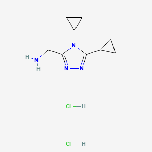 (dicyclopropyl-4H-1,2,4-triazol-3-yl)methanamine dihydrochloride