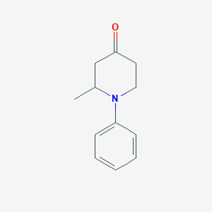 molecular formula C12H15NO B13791640 2-Methyl-1-phenylpiperidin-4-one CAS No. 857388-33-1