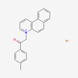 molecular formula C22H18BrNO B13791642 2-benzo[f]quinolin-4-ium-4-yl-1-(4-methylphenyl)ethanone;bromide 