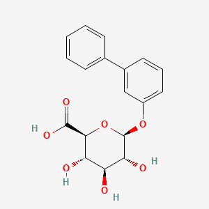 molecular formula C18H18O7 B13791697 beta-D-Glucopyranosiduronic acid, (1,1'-biphenyl)-3-yl CAS No. 69618-85-5