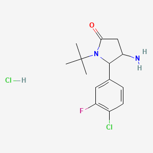 4-Amino-1-tert-butyl-5-(4-chloro-3-fluorophenyl)pyrrolidin-2-one hydrochloride