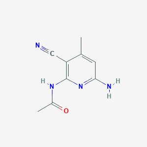 molecular formula C9H10N4O B13791720 Acetamide,N-(6-amino-3-cyano-4-methyl-pyridin-2-YL)- 