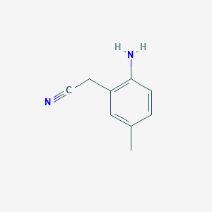 molecular formula C9H10N2 B13791748 Acetonitrile,(6-amino-M-tolyl)- CAS No. 90765-19-8