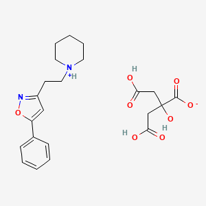 molecular formula C22H28N2O8 B13791816 Isoxazole, 5-phenyl-3-(2-piperidinoethyl)-, citrate CAS No. 985-84-2