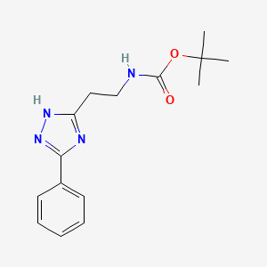 molecular formula C15H20N4O2 B1379182 tert-Butyl (2-(5-phenyl-4H-1,2,4-triazol-3-yl)ethyl)carbamate CAS No. 1461715-14-9