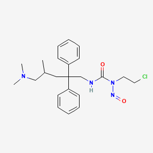 molecular formula C23H31ClN4O2 B13791823 N-(2-Chloroethyl)-N'-(5-(dimethylamino)-4-methyl-2,2-diphenylpentyl)-N-nitrosourea CAS No. 78850-57-4