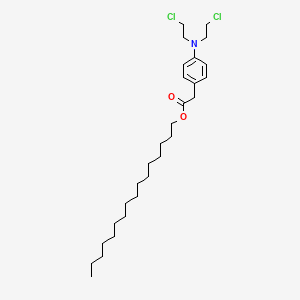 molecular formula C28H47Cl2NO2 B13791830 Acetic acid, 2-(N,N-bis(2-chloroethyl)aminophenyl)-, hexadecyl ester CAS No. 66232-29-9