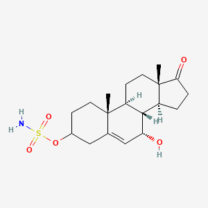 molecular formula C19H29NO5S B13791833 [(7S,8R,9S,10R,13S,14S)-7-hydroxy-10,13-dimethyl-17-oxo-1,2,3,4,7,8,9,11,12,14,15,16-dodecahydrocyclopenta[a]phenanthren-3-yl] sulfamate CAS No. 637772-46-4