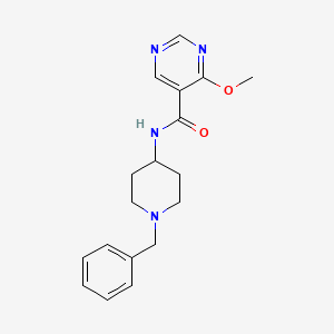 molecular formula C18H22N4O2 B13791849 5-Pyrimidinecarboxamide, N-(1-benzyl-4-piperidyl)-4-methoxy- CAS No. 72412-47-6