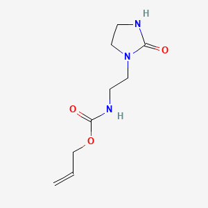 molecular formula C9H15N3O3 B13791870 2-Propenyl [2-(2-oxo-1-imidazolidinyl)ethyl]carbamate CAS No. 66216-56-6