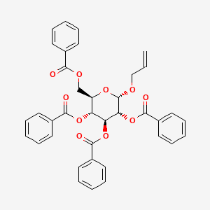 molecular formula C37H32O10 B13791908 [(2R,3R,4S,5R,6S)-3,4,5-tribenzoyloxy-6-prop-2-enoxyoxan-2-yl]methyl benzoate 