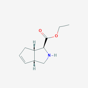 molecular formula C10H15NO2 B13791910 ethyl (3S,3aS,6aR)-1,2,3,3a,4,6a-hexahydrocyclopenta[c]pyrrole-3-carboxylate 