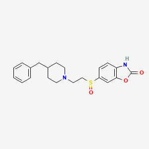 molecular formula C21H24N2O3S B13791915 6-{[2-(4-Benzylpiperidin-1-YL)ethyl]sulfinyl}-1,3-benzoxazol-2(3H)-one CAS No. 253450-12-3