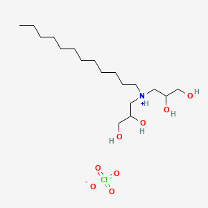 molecular formula C18H40ClNO8 B13791919 bis-(2,3-Dihydroxypropyl)dodecylammonium perchlorate CAS No. 85896-19-1
