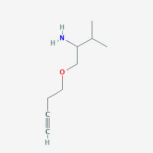 molecular formula C9H17NO B13791927 1-But-3-ynoxy-3-methylbutan-2-amine 