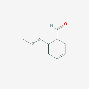 molecular formula C10H14O B13791953 3-Cyclohexene-1-carboxaldehyde, 6-(1-propenyl)- 