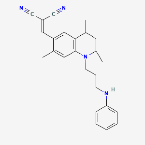 molecular formula C26H30N4 B13792040 6-(2,2-Dicyanovinyl)-3,4-dihydro-2,2,4,7-tetramethyl-N-phenyl-2H-quinoline-1-propylamine 