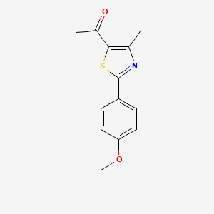 molecular formula C14H15NO2S B13792061 Ethanone, 1-[2-(4-ethoxyphenyl)-4-methyl-5-thiazolyl]- 