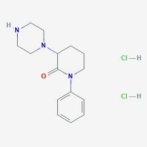 1-Phenyl-3-(piperazin-1-yl)piperidin-2-one dihydrochloride