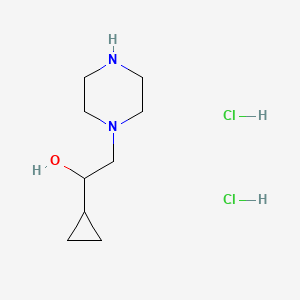 1-Cyclopropyl-2-(piperazin-1-yl)ethan-1-ol dihydrochloride