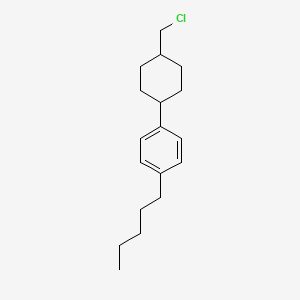 molecular formula C18H27Cl B13792085 1-[4-(Chloromethyl)cyclohexyl]-4-pentylbenzene 
