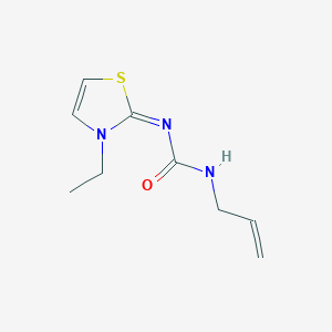 molecular formula C9H13N3OS B13792127 Urea, 1-allyl-3-(3-ethyl-4-thiazolin-2-ylidene)-(8CI) 