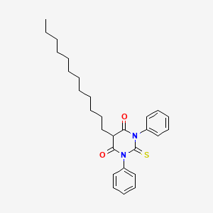 molecular formula C28H36N2O2S B13792154 Barbituric acid, 1,3-diphenyl-5-dodecyl-2-thio- CAS No. 73681-01-3