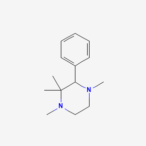molecular formula C14H22N2 B13792214 1,2,2,4-Tetramethyl-3-phenylpiperazine 