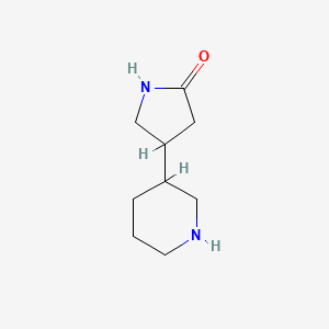 molecular formula C9H16N2O B1379228 4-(Piperidin-3-yl)pyrrolidin-2-one CAS No. 1566966-67-3