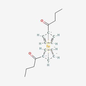 molecular formula C18H22FeO2-6 B13792301 1-Cyclopenta-2,4-dien-1-ylbutan-1-one;1-cyclopentylbutan-1-one;iron 