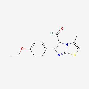 molecular formula C15H14N2O2S B13792310 6-(4-Ethoxyphenyl)-3-methylimidazo[2,1-B]thiazole-5-carboxaldehyde 