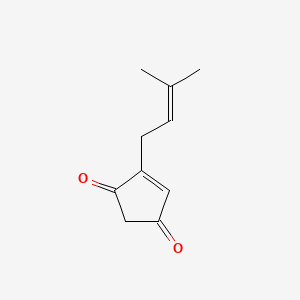 molecular formula C10H12O2 B13792317 4-(3-Methyl-2-butenyl)-4-cyclopentene-1,3-dione CAS No. 58940-75-3