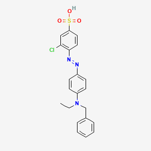 molecular formula C21H20ClN3O3S B13792331 Benzenesulfonic acid, 3-chloro-4-[[4-[ethyl(phenylmethyl)amino]phenyl]azo]- CAS No. 68213-90-1