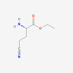 molecular formula C7H12N2O2 B13792361 Ethyl 5-nitrilo-L-norvalinate CAS No. 705918-28-1