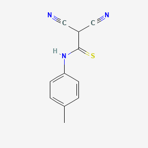 molecular formula C11H9N3S B13792363 Ethanethioamide, 2,2-dicyano-n-(4-methylphenyl)- 