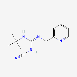 molecular formula C12H17N5 B13792406 1-tert-butyl-3-cyano-2-(pyridin-2-ylmethyl)guanidine CAS No. 67026-87-3