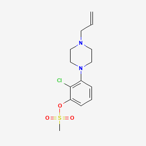 molecular formula C14H19ClN2O3S B13792409 [2-Chloro-3-(4-prop-2-enylpiperazin-1-yl)phenyl] methanesulfonate 