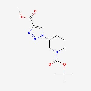 molecular formula C14H22N4O4 B1379243 叔丁基 3-[4-(甲氧羰基)-1H-1,2,3-三唑-1-基]哌啶-1-羧酸酯 CAS No. 1461715-12-7