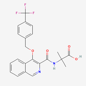 molecular formula C22H19F3N2O4 B13792443 2-Methyl-2-[[4-[[4-(trifluoromethyl)phenyl]methoxy]isoquinoline-3-carbonyl]amino]propanoic acid 
