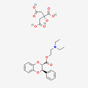 molecular formula C27H33NO11 B13792457 3-Carboxy-4-hydroxy-3-(hydroxymethyl)-4-oxobutanoate;diethyl-[2-[(2R,3S)-3-phenyl-2,3-dihydro-1,4-benzodioxine-2-carbonyl]oxyethyl]azanium 
