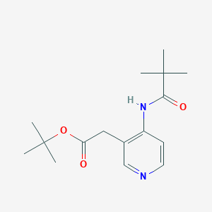 molecular formula C16H24N2O3 B1379247 Tert-butyl 2-[4-(2,2-dimethylpropanamido)pyridin-3-yl]acetate CAS No. 1803591-98-1